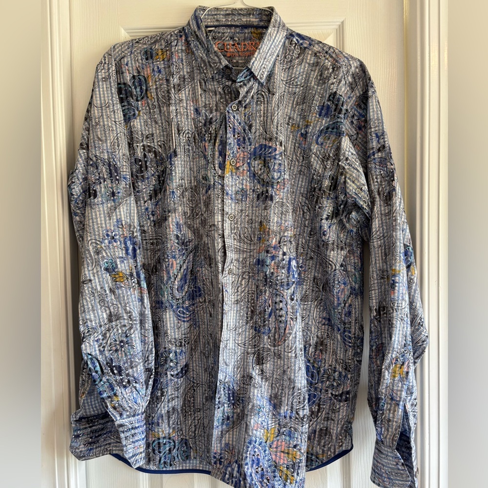 Elegant Multicolor Paisley Button Down Shirt